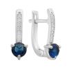 Silver Earrings with Nano Sapphire 0.899ct, Cubic Zirconias (2195016)