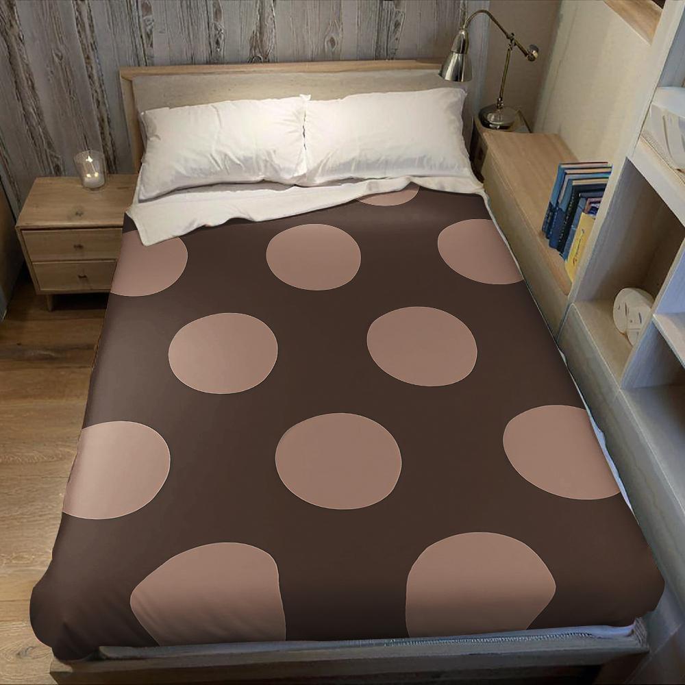 Brown Background With Dots Flannel Blanket Warm Soft Halloween Christmas Couch Warm Cozy Decorative Decor Gift For All Season