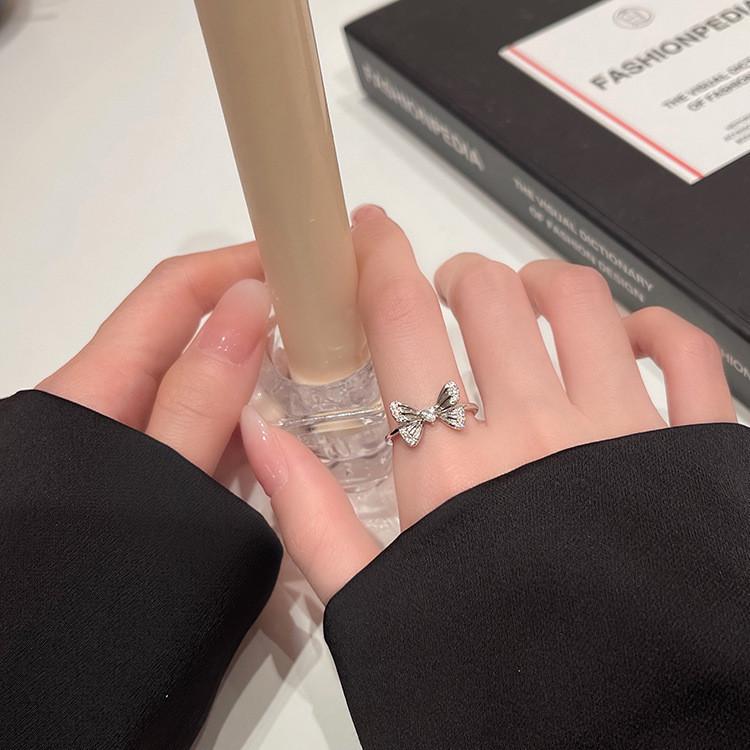 Eleganter Verstellbarer Schmetterling 925 Sterlingsilber Ring Für Damen Im Sommer-Modestil