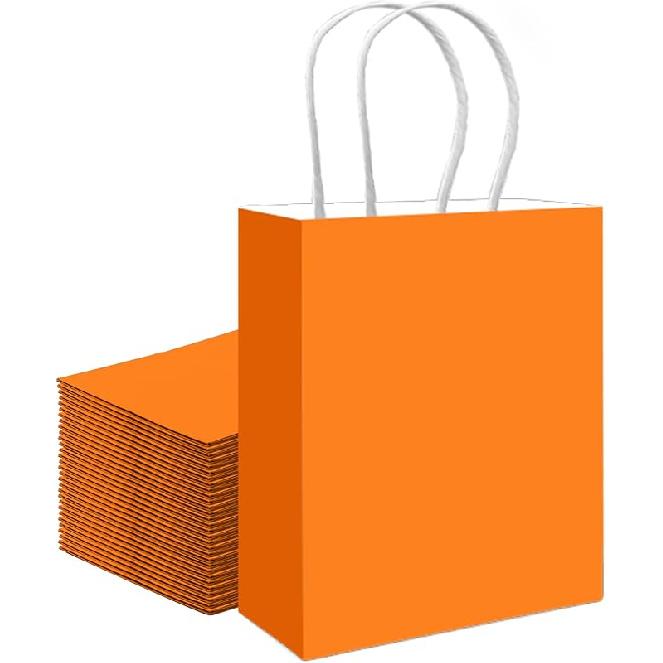 qiqee 24PCS Medium Gift Bag with Handles Bulk 11"x5"x8" Gift Bags Light Blue Bags Multiple Uses (Medium Size)