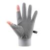 1 Pair Ice Silk Motorcycle Sunscreen Gloves Exposed-two-fingers Anti-uv Breathable Sweat-absorbing Light Outdoor Fishing Gloves