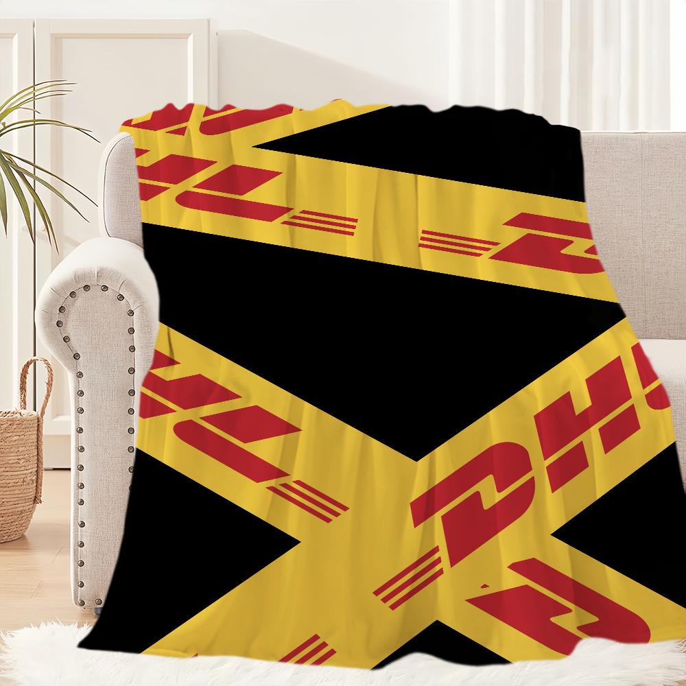 Fashion Logo D-DHL-S Cool Blanket Plush Nap Sofa rug for Living Room Warm Office Bedroom Birthday Home Travel Kid Gifts