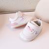 Spring/Autumn Style Soft-Soled Walking Shoes for 0-1.5 Years Old Boys and Girls, Infant Toddler White Sneakers.