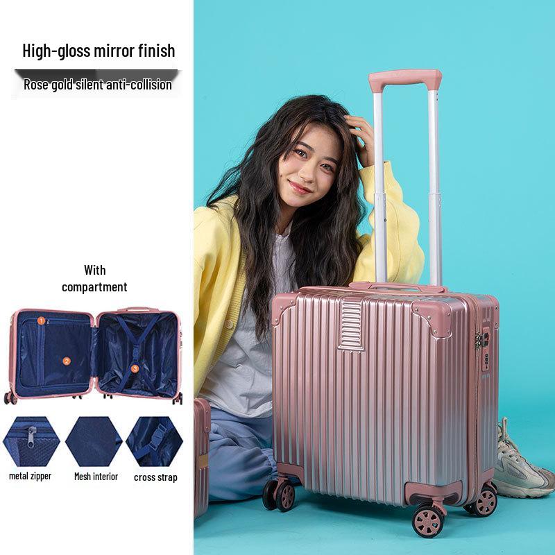 Lightweight Mini Trolley Suitcase with Combination Lock, 18-20 Inch - Ideal for Students and Kids.