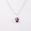 Amethyst Gemstone 925 Sterling Silver Jewelry Zircon Pendant For Birthday Gift CZP-7-10