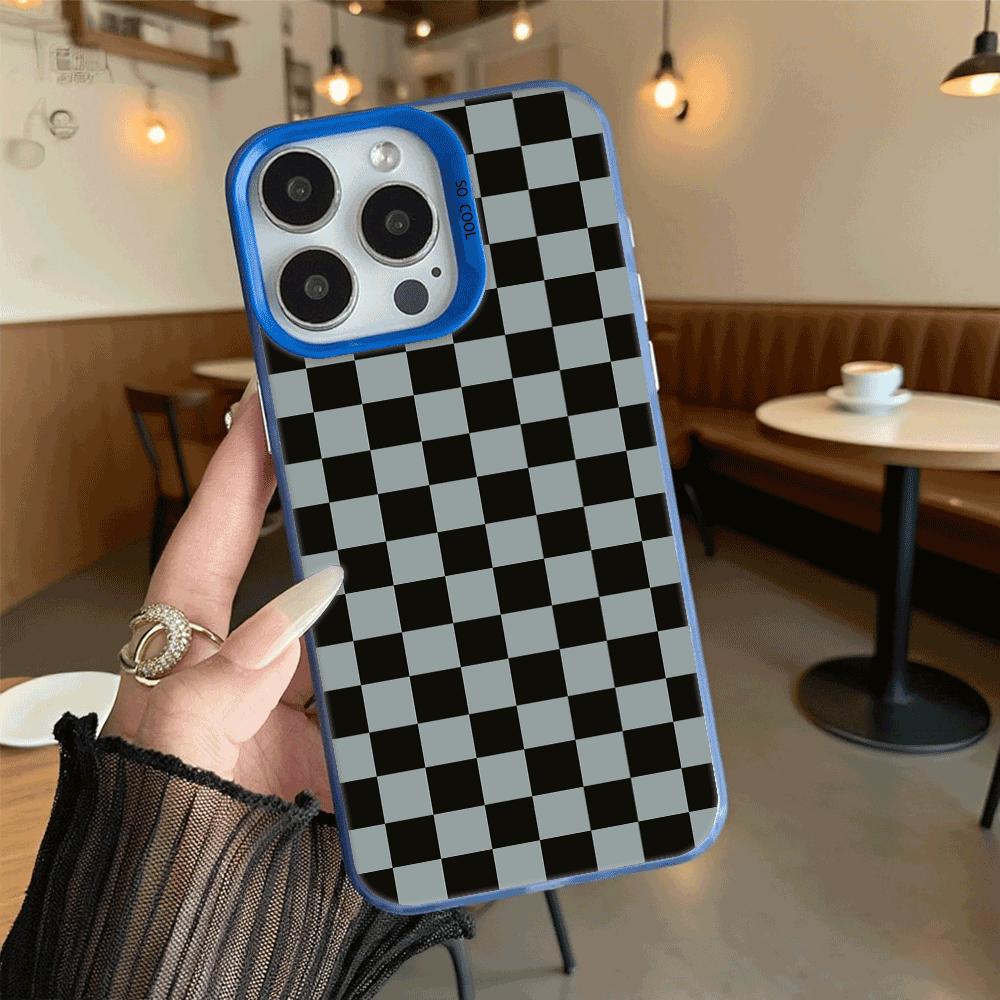 Black and Gray Checkerboard Phone Case for Redmi Note 15 14 13 12 11 10 9 Pro Plus Anti-Scratch Premium Hard Cover