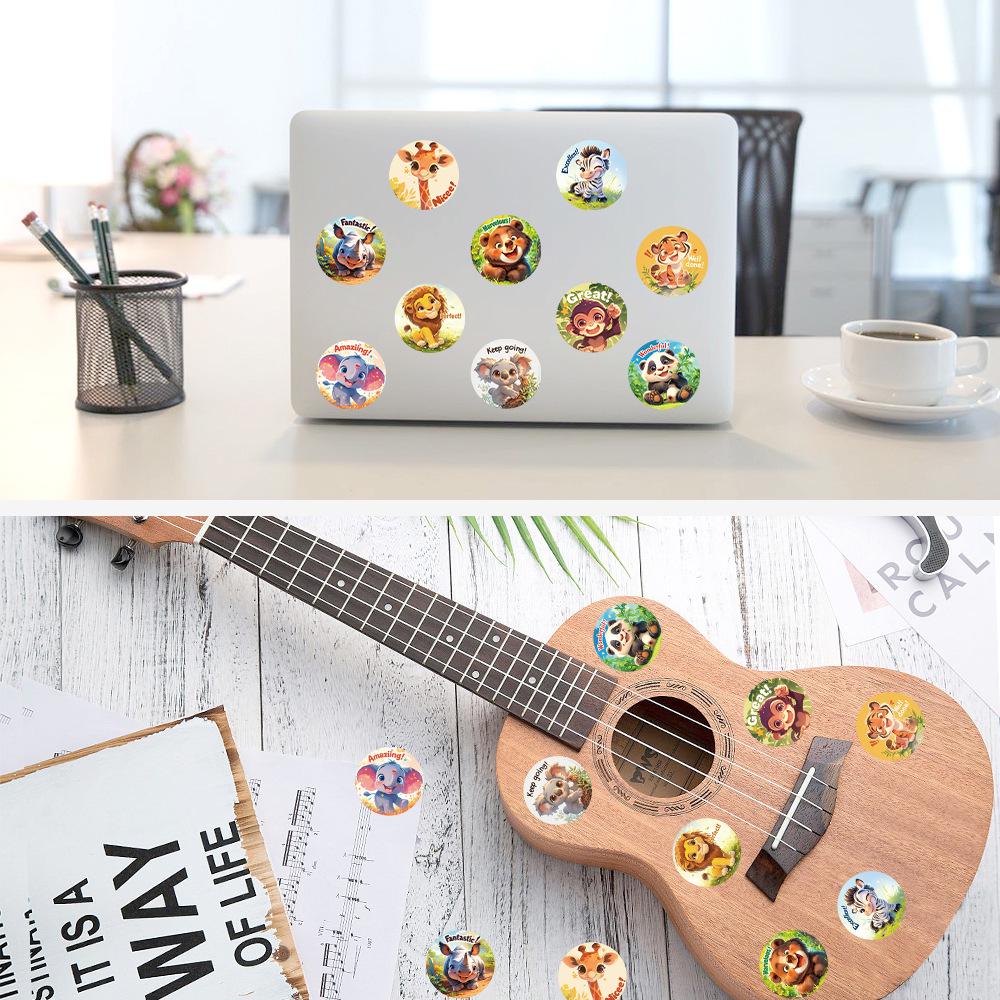 500 Cute Animal English Stickers: Child Rewards, Planner Decor, DIY Sealing & Film Tape