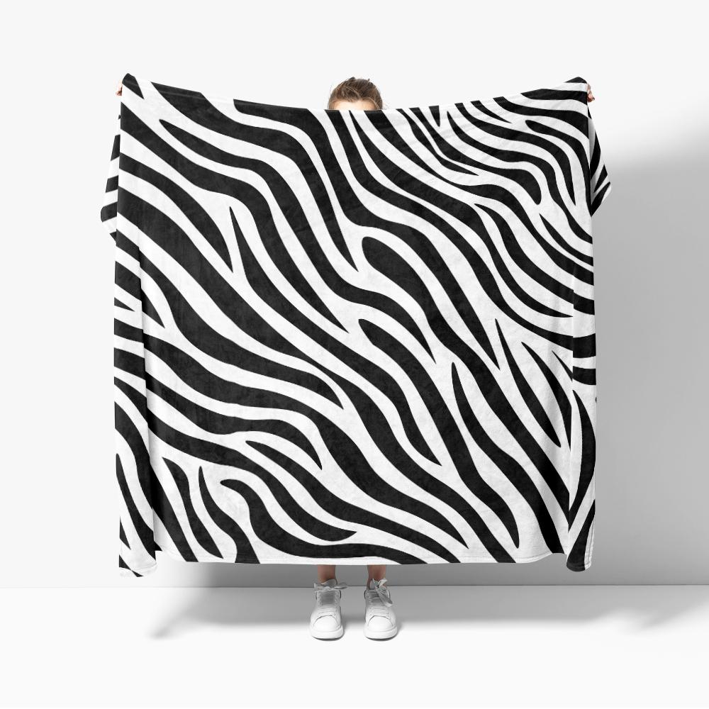 

3D Zebra Stripe Pattern Flannel Blanket Warm Soft comforter Throw Blankets Bedroom Room Decor 75cmx90cm