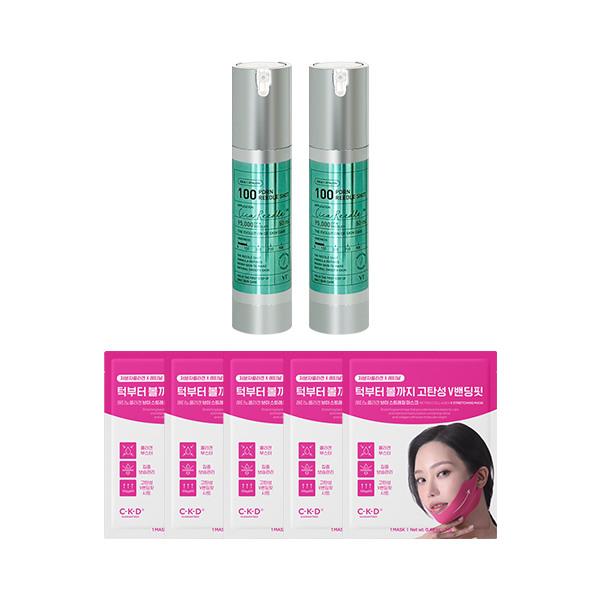 VTCOSMETICS PDRN Riddle Shot 100 Ampoule 50ml x2 + CKD Collagen Chin V-Line Lifting Mask 5 Sheets