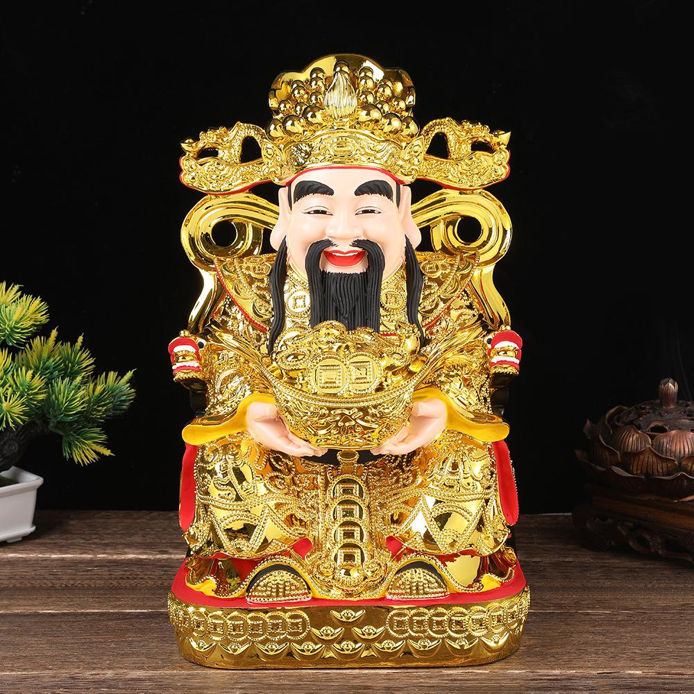 Yuanbao God of Fortune Buddha Statue Attracts Wealth Home Offerings Resin Office Company Ornaments