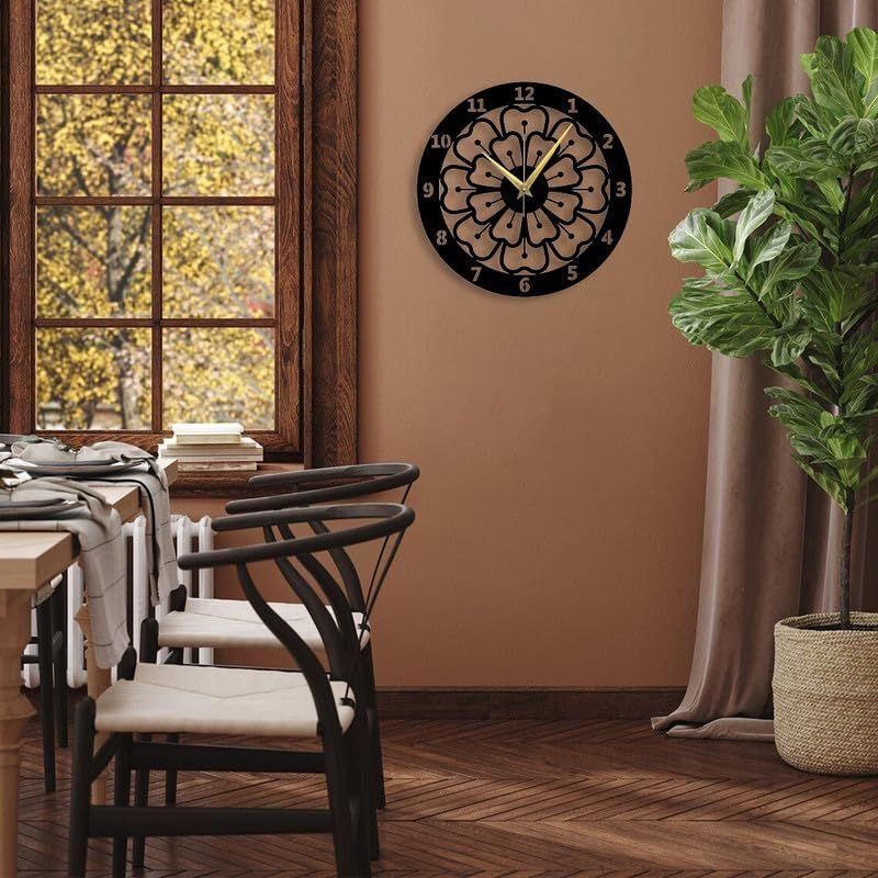 Stylové nástěnné hodiny s čísly/Velké hodiny a nástěnná ozdoba/Kovové venkovní nástěnné hodiny do ložnice, kanceláře - Černé