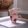 Cartoon Clouds Ceramic Cup Coffee Mug Children's Breakfast Hand-painted Irregular Flowers Mugs Coffee Cups Afternoon Tea Cup
