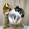 Resin Heart Vase Modern Flower Utensils Desktop Ornament Flower Pot  Office