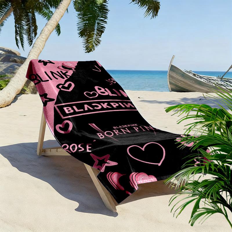blackpink Print Beach Towel, Large Soft Quick Dry Towel for Beach Camping Swimming
