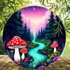2D Flat 20*20cm1pc Fairy Tales Mushroom and Fantasy Forest Designs Circular Wooden Decor, Featuring Fantasy&dreams Style Theme Pendant, Perfect F