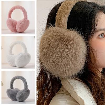 Plush Fluffy Earmuffs Winter Ear Protection Earflaps Versatile Ear Cover  Winter