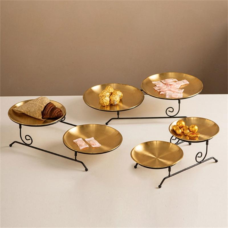Food Storage Rack Elegant Two Layers Cakes Holder Stand Multipurpose Serving Tray for Dining Rooms and Restaurant Use