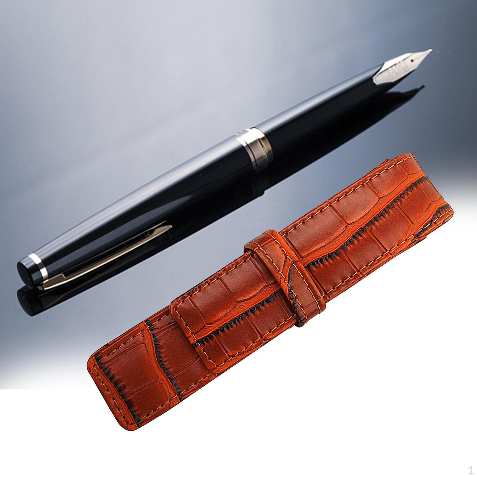 

Classic Leather Pen Holder for Business and School Use коричневый