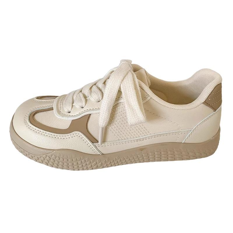 Hong Kong style platform white shoes women's new 2025 popular versatile big head board shoes chic niche flat bottom German training shoes