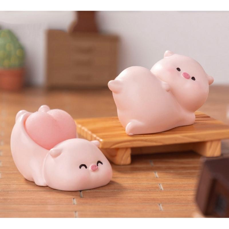 Whimsically Pig Sculpture Soft Butt Figurine Miniature Desk Ornamentation For Cute Decorations And Collectors Gift