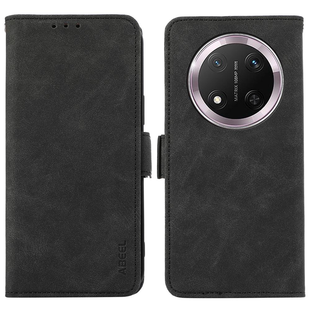 

ABEEL For Honor Magic7 Lite 5G/X9c 5G/X60 Pro 5G Case PU Leather Folio Stand View RFID Blocking Phone Cover Black