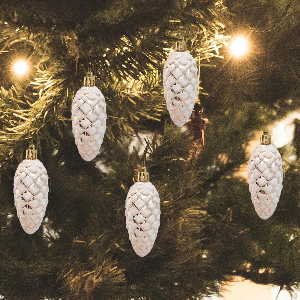 5 Pieces Christmas Tree Pinecones Ornaments Pine Cone Baubles Xmas