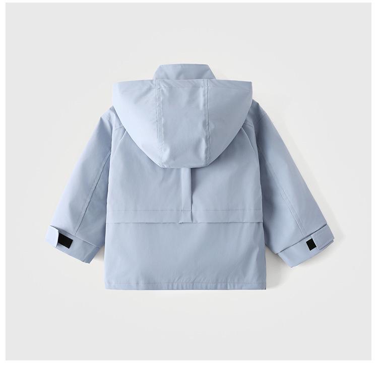 Children's Waterproof Hooded Windbreaker Jacket for Outdoor Casual Wear