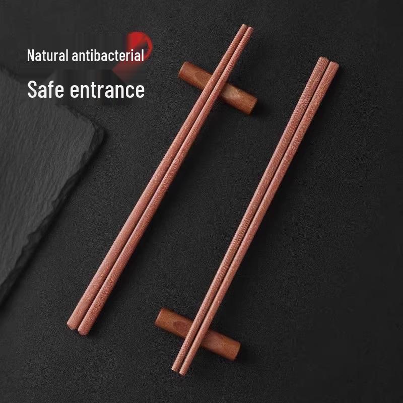 Natural Red Sandalwood Chopsticks: Unlacquered, Unwaxed, Anti-Mildew, Anti-Slip, Solid Wood for Kitchen Use.