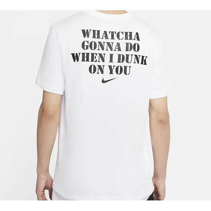 Nike Dri-FIT Dunk On U Basketball Print Short Sleeve T-Shirt Men Tops White CD1287-100