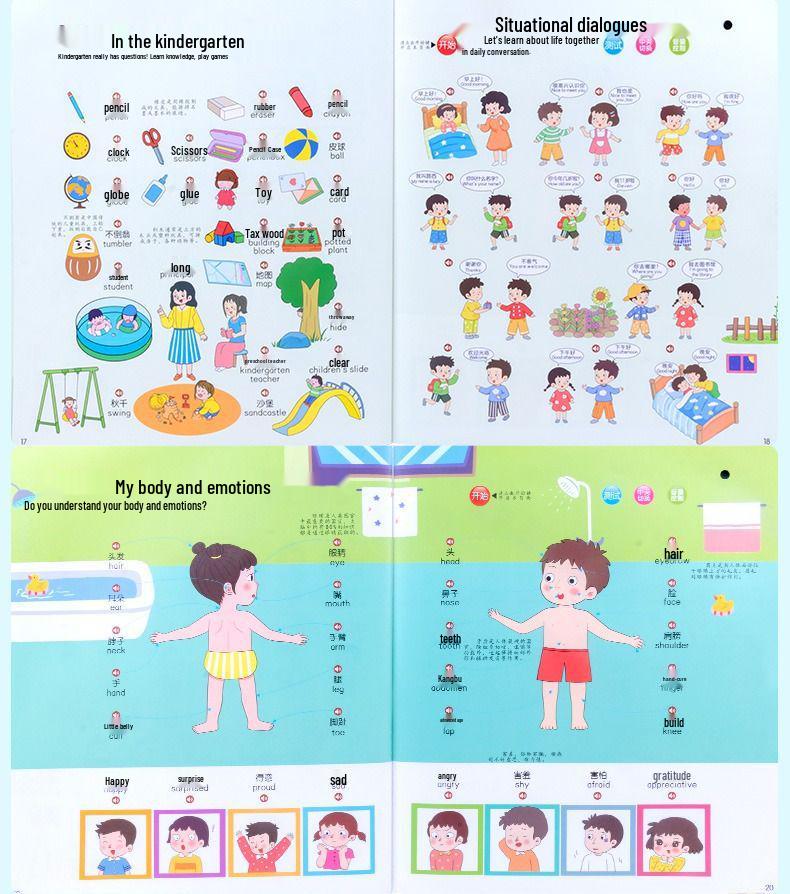 Bilingual Audio Encyclopedia: Interactive Rechargeable Sound Book for Early Childhood Education
