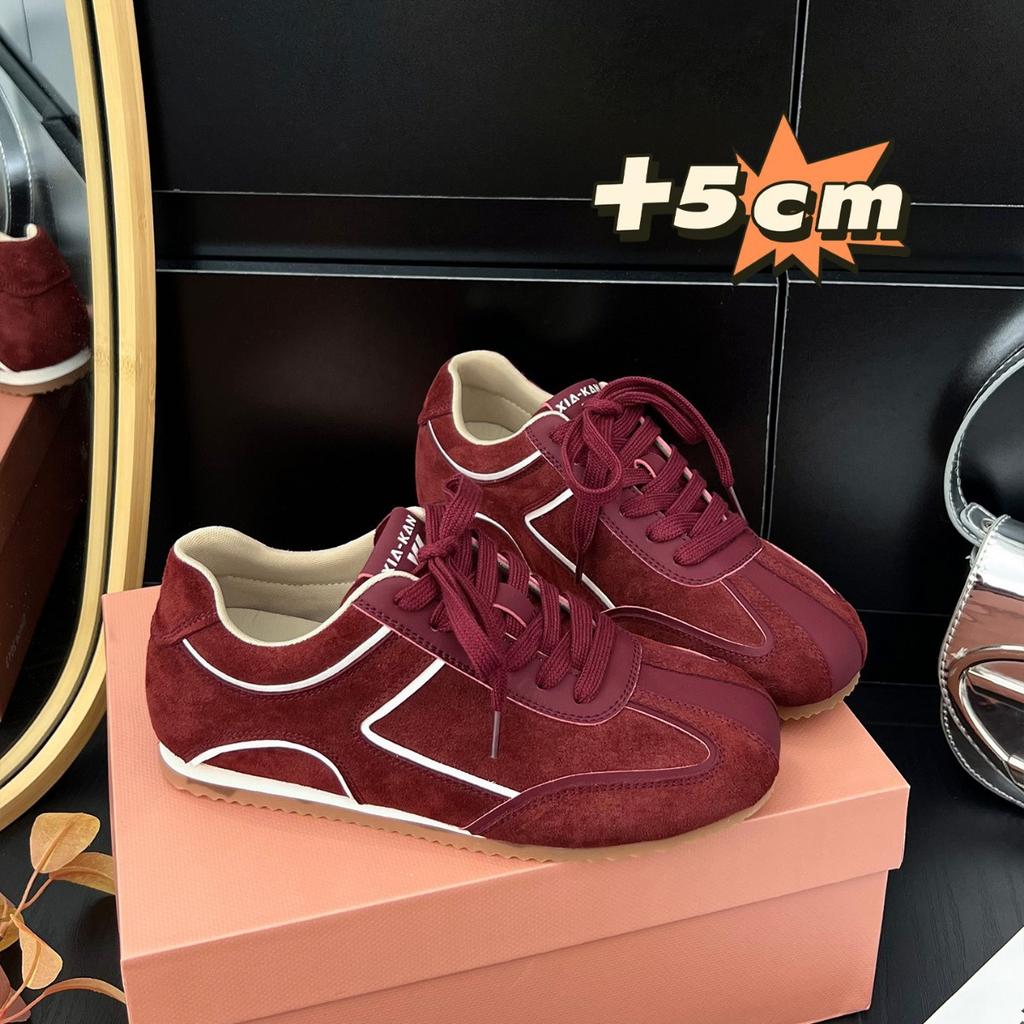 inner height increase of 5cm~ not tired feet retro German training shoes women's 2025 autumn new leisure sports soft-soled Forrest Gump board shoes