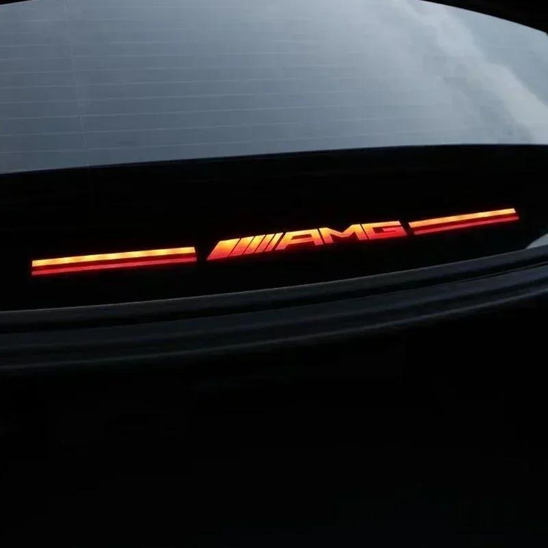 1pcs Car LOGO Accessories Brake Light Projection Board Sticker Emblem Decals For Mercedes benz AMG A C E Class W204 W203 W205 FD1