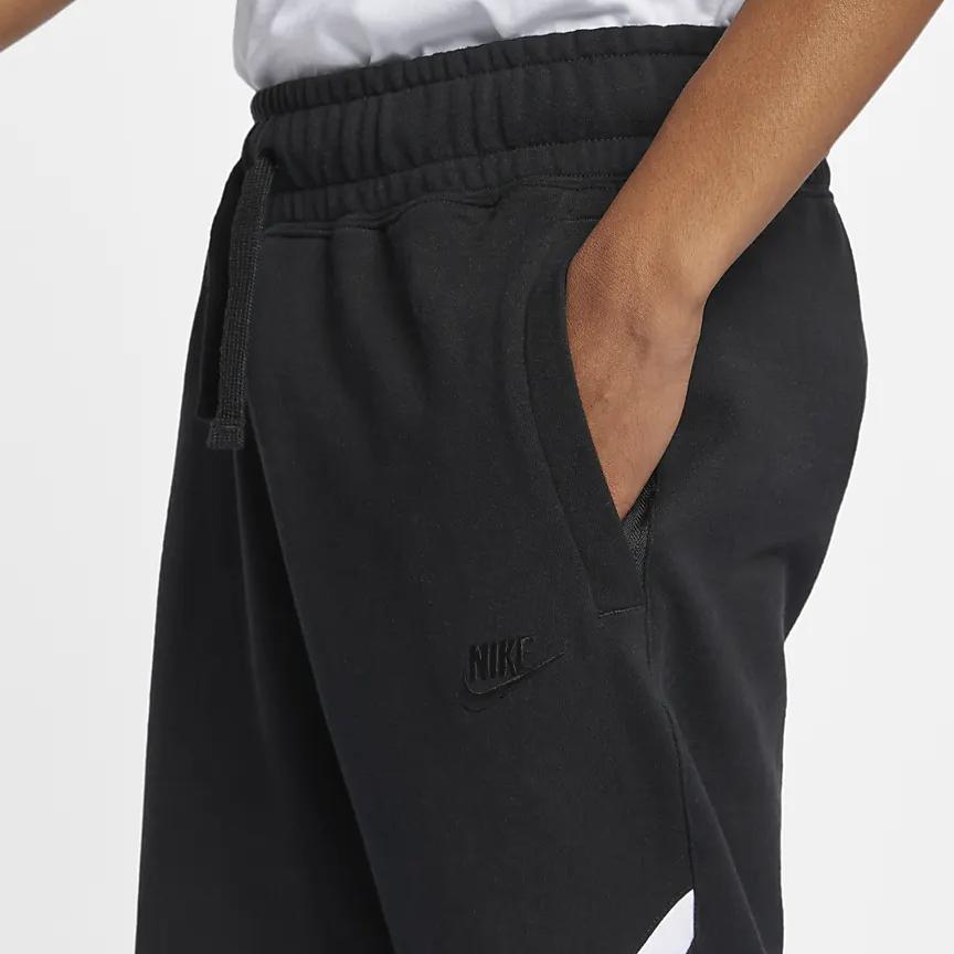 Nike Big Swoosh Knit Straight-Leg Track Pants Men Bottoms Black White AR3087-010