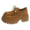 cm thick sole height increase small women's shoes genuine leather children's autumn new muffin shoes single shoes