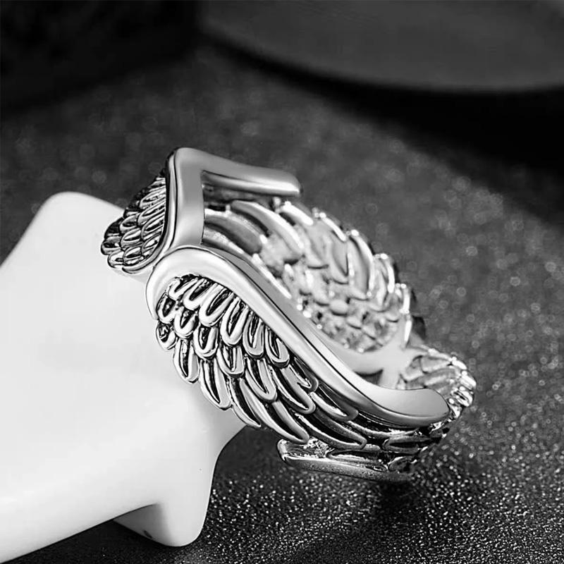 Retro Angel Demon Wings Ring Series For Men Women Punk Gothic Open Ring Creative Unisex Alloy Zircon Accessories Gift For Lover