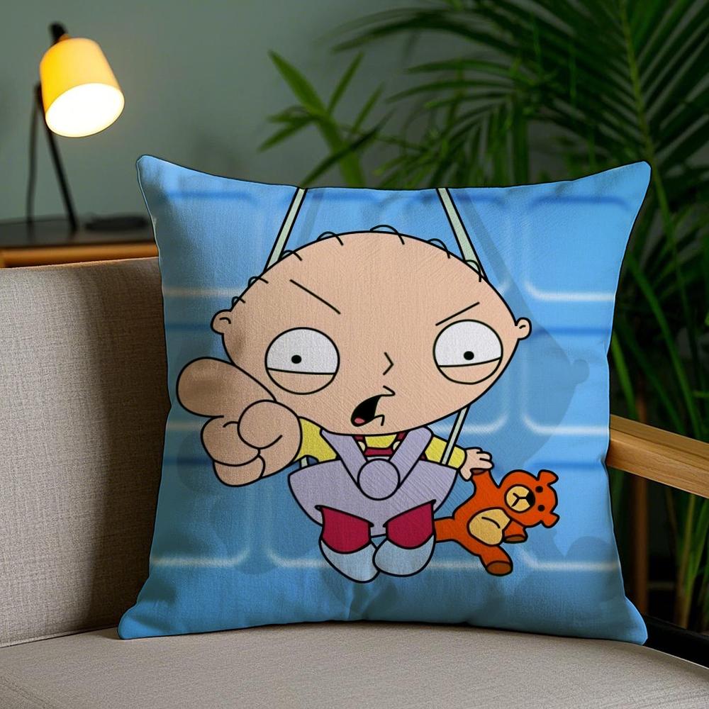 F-Family G-Guy Cushion Cover Soft Short Plush Double-Sided Printing Home Decor Machine Washable Pillow Case Gift