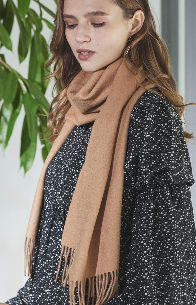 GILDARA FT33 Premium Cashmere Basic Wave Cashmere Solid and 100% Scarf, Color, Men's Women's (Camel (Y8612))