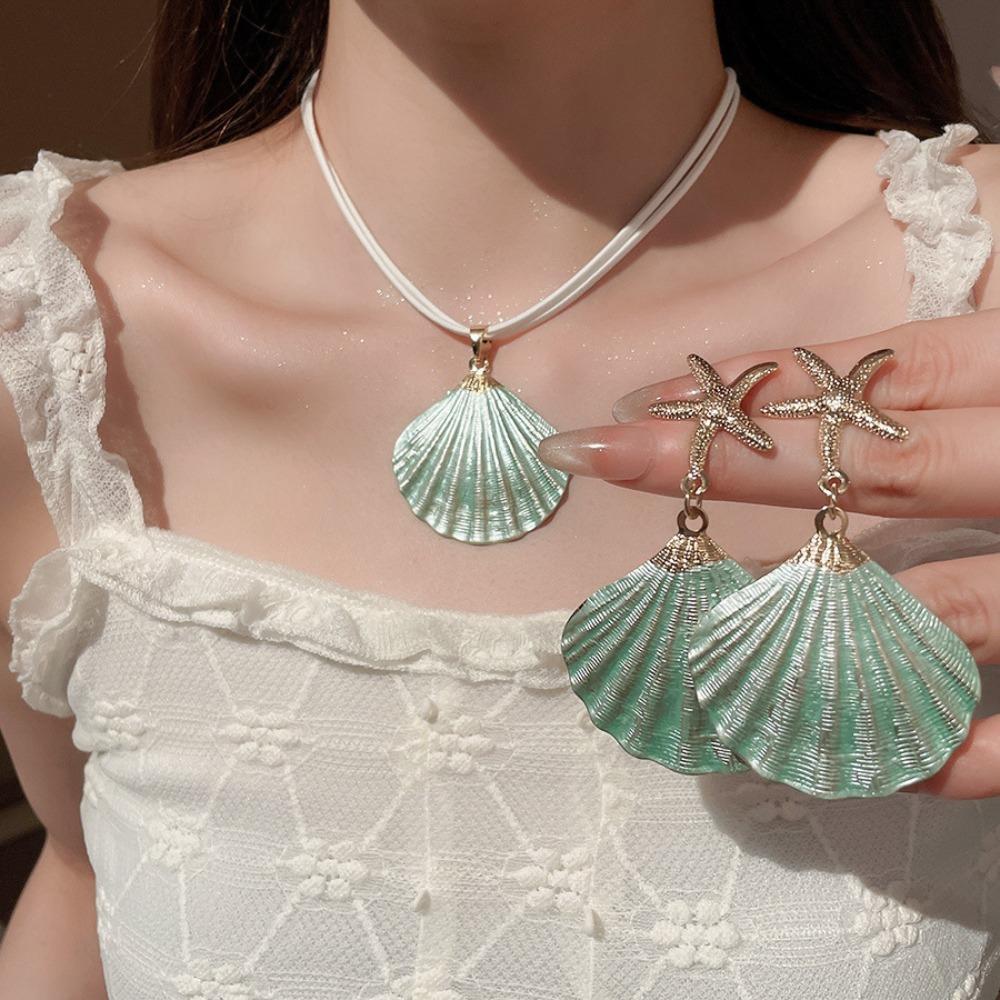 New Bohemia Cute Marine Starfish Shells Dangle Earring for Women Charm Fashion Summer Beach Vacation Jewelry Accessories Gifts
