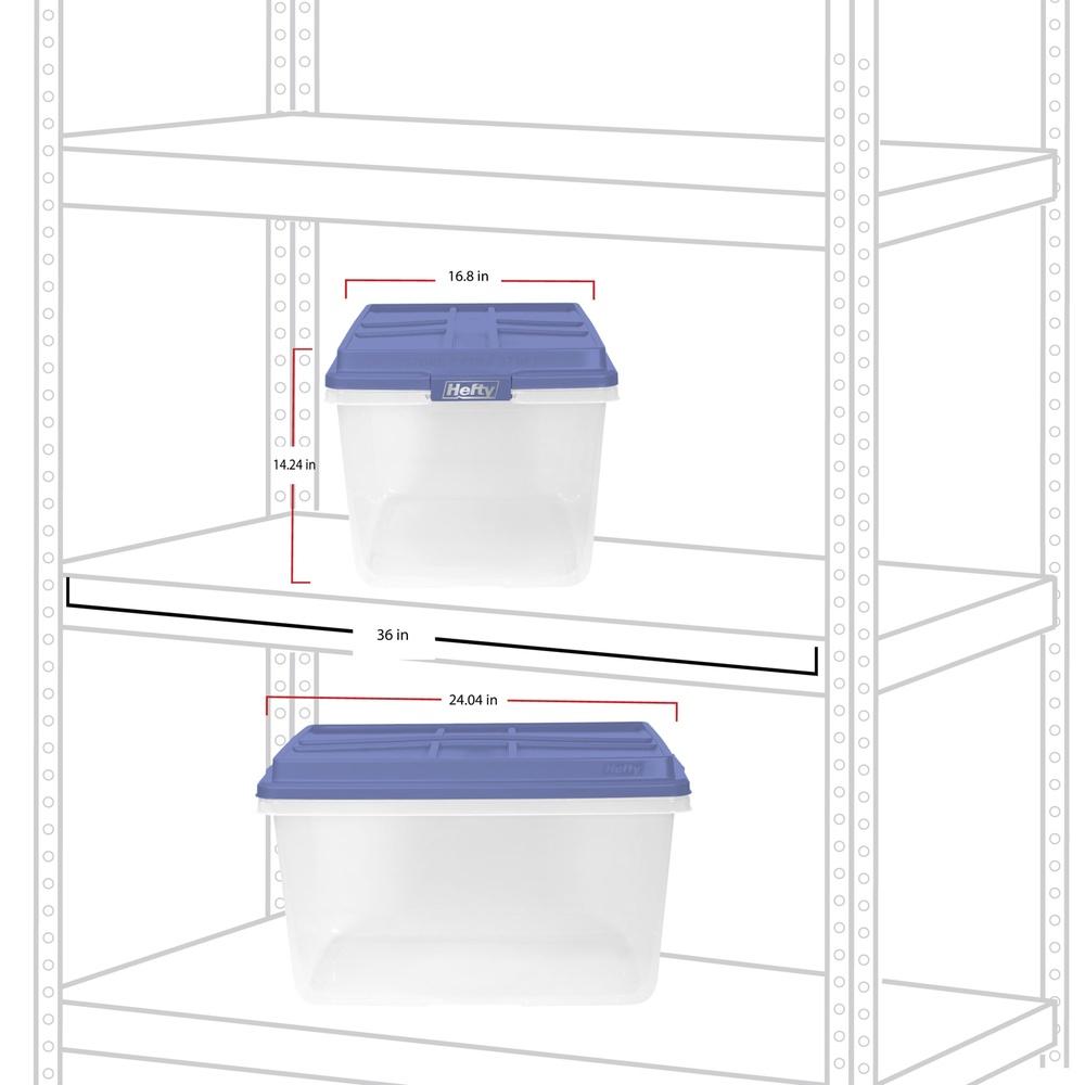 Clear Plastic Storage Bin 72 Quart Stackable with HI-RISE Lid Durable Organizer Garage Home Adult Use Carrying Handles