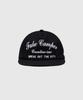 FAKE CAMPER Script Camper Script Lettering Snapback [Black]