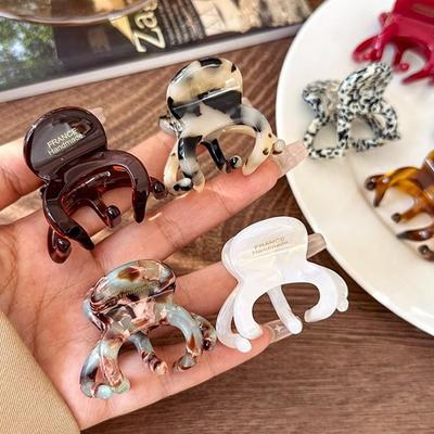 French Hair Claw Clips Women Elegant Retro Crab Shark Clip Acetate High Ponytail Holders for Girls Hair Accessories