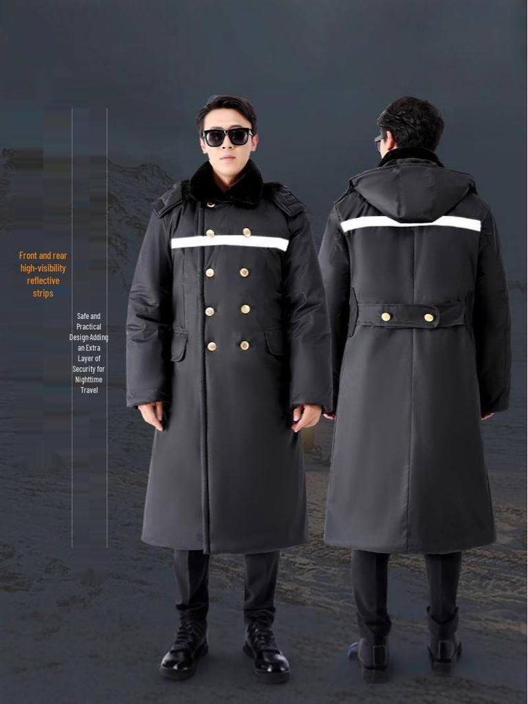 Men's Waterproof Military Winter Coat with Velvet Lining - Thick, Insulated, and Warm Long Cotton Jacket for Cold Protection