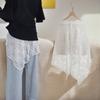 Irregular Lace Underskirt Slips Asymmetric Mesh Underskirt Slips Dress  Female