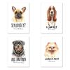 Nordic Simple Cute Dog Basset Hound Rottweiler Pomeranian French Bulldog Text Mural Living Room Sofa Wall Decoration Frameless