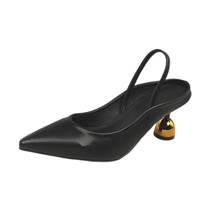 French high-end temperament sandals 22 beautiful new one-word bag head with skirt high-heeled single shoes