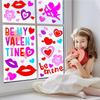 XIMISHOP 6pcs Valentine's Day Gel Window Clings Sticker for Window Decors