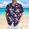 Men's Casual Casual Independence Day Print Short-sleeved Shirt
