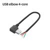 Single-Head Connector PVC Jacketed 3A Fast Charging Bare-End Wiring USB Plug 2-Core Power Cord and 4-Core Data Cable