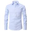 Autumn Men's French Shirt Business Dress Long Sleeve White Shirt Solid Color Twill Shirt