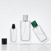 In-Stock Transparent Bayonet Glass Perfume Bottle with Resin Lid and Spray Refill